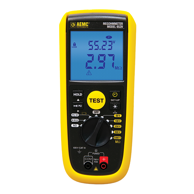 AEMC 6529 Megohmmeter (50V–1kV) with PI/DAR/Timer