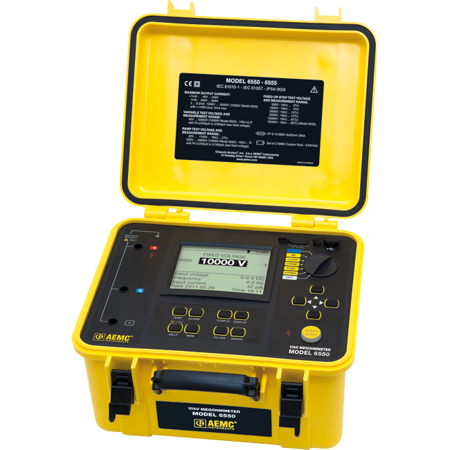 AEMC 6550 Megohmmeter (500V–10kV) with StepV & DataView