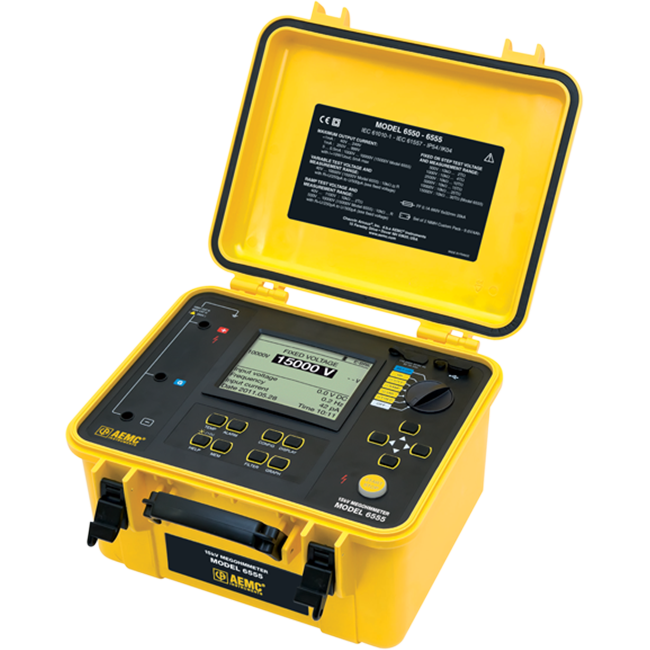 AEMC 6555 Megohmmeter (500V–15kV) with StepV & DataView