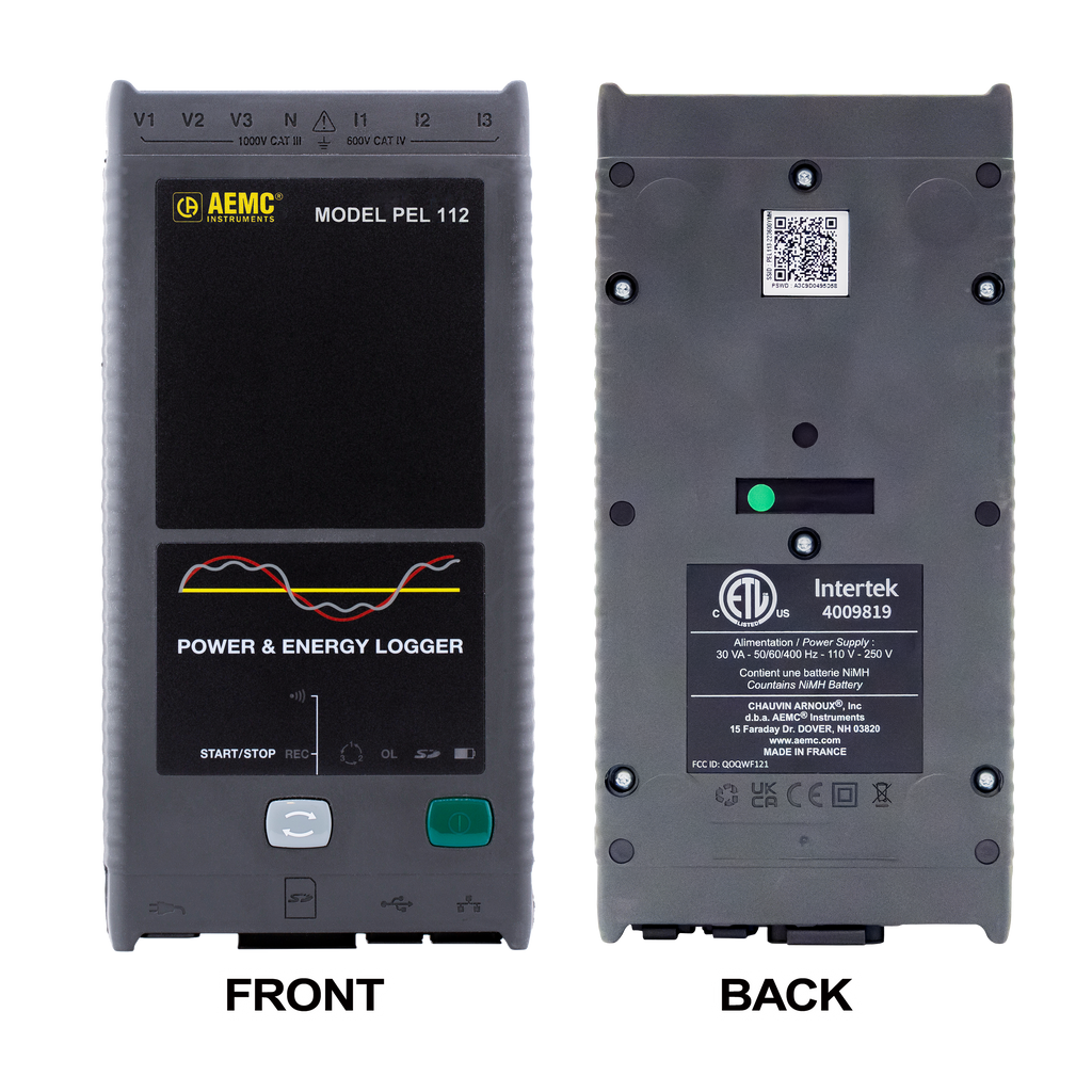 AEMC PEL 112 Power & Energy Logger (No LCD, with 3 Sensors, ETL)