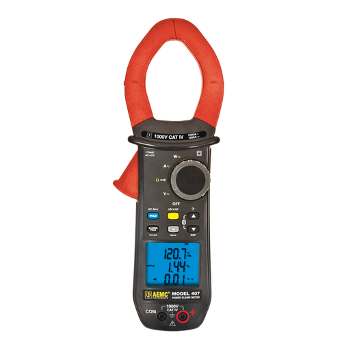 AEMC 407 Power Clamp-On Meter with Harmonics & Recording