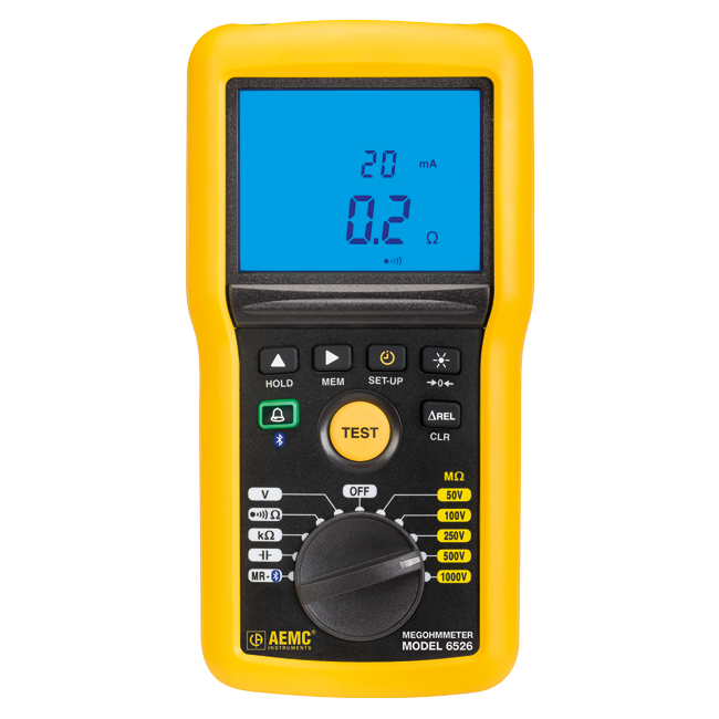 AEMC 6526 Megohmmeter (50V–1kV) with Bluetooth