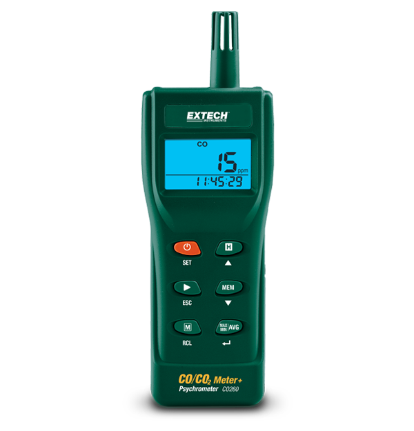 Extech CO260 Indoor Carbon Monoxide & CO2 Meter