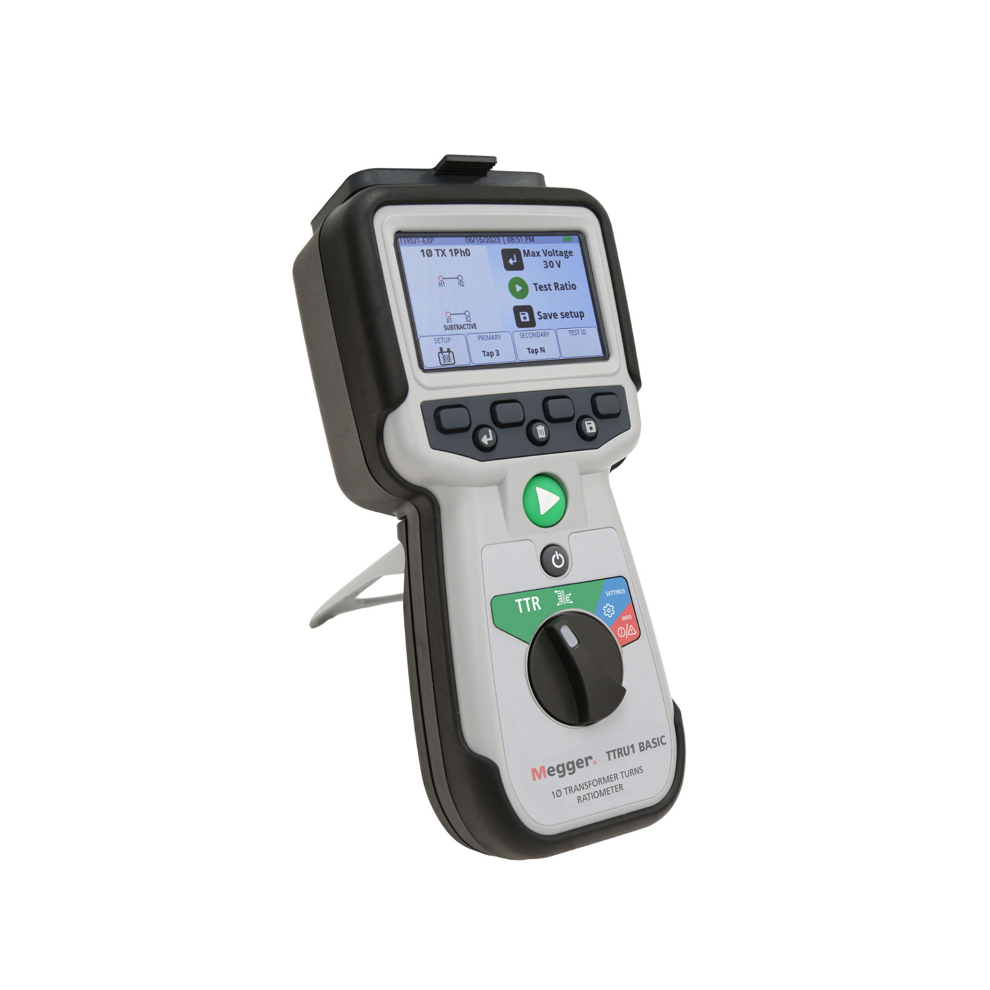 Megger TTRU1-BASIC 1-Phase Handheld Turns Ratio Meter (37.5V)